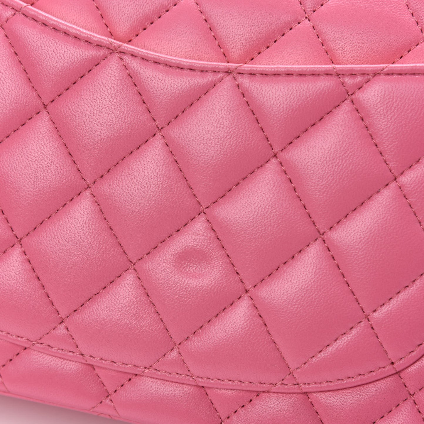 Lambskin Quilted Small Double Flap Pink Yellow