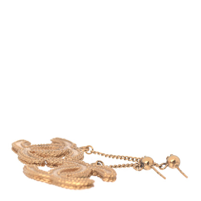 Chanel CC Drop Earrings Matte Gold 3 of 3