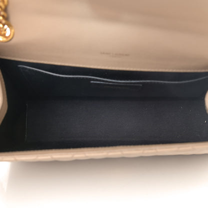 Saint Laurent Grain De Poudre Textured Mixed Matelasse Medium Triquilt Monogram Satchel Dark Beige 5 of 11
