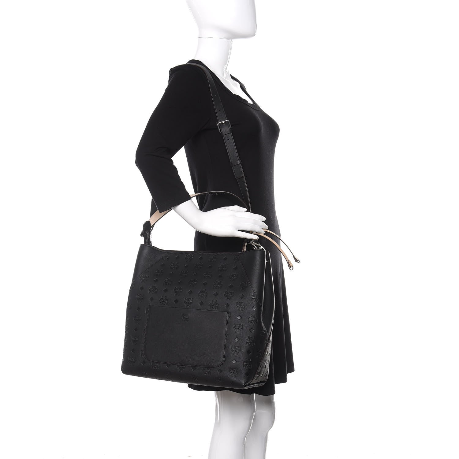 MCM Calfskin Ottomar Large Klara Hobo Black 2 of 11