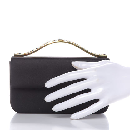 Prada Satin Strass Top Handle Clutch Black 2 of 10