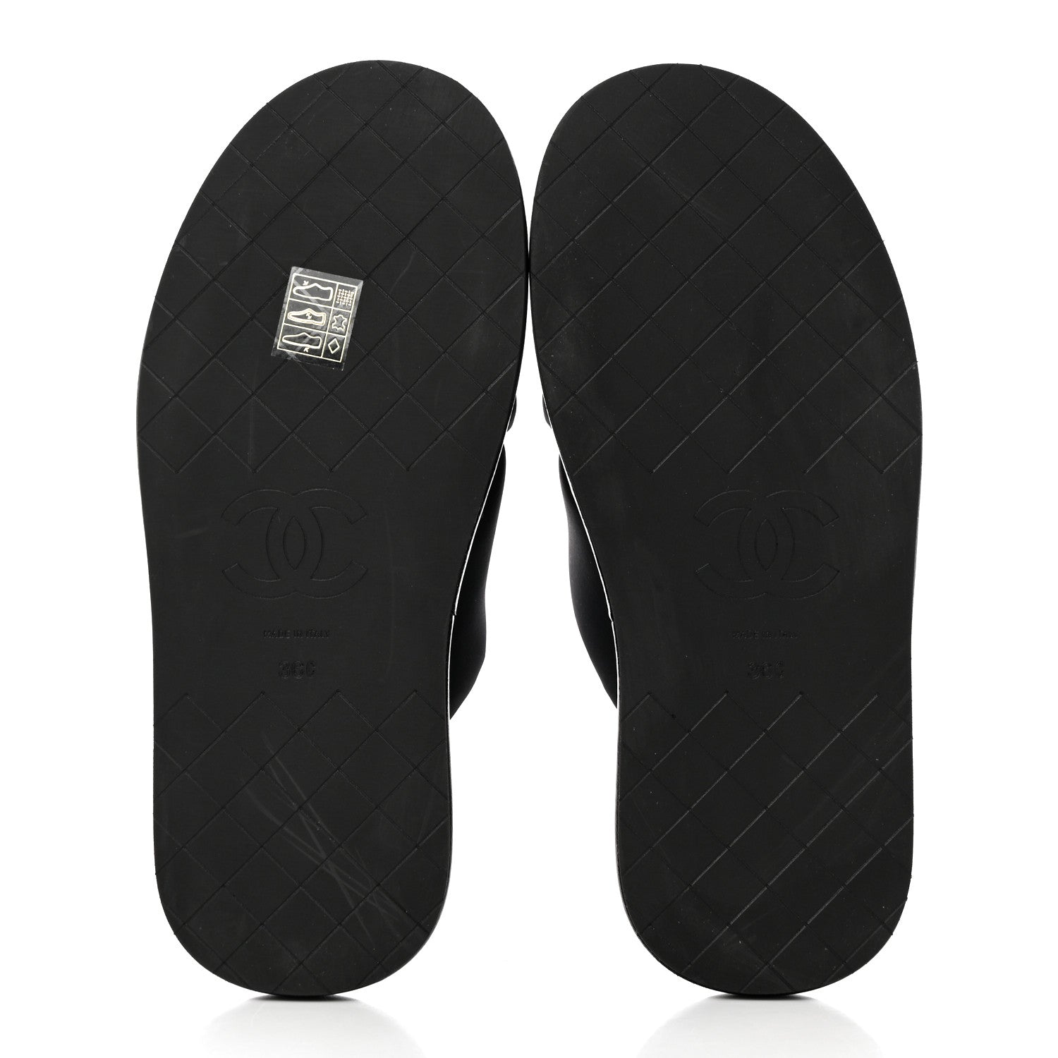 Chanel Fabric CC Mules Sandals 36 Black 5 of 15
