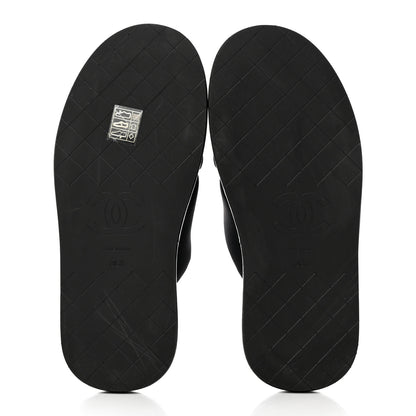 Chanel Fabric CC Mules Sandals 36 Black 5 of 15