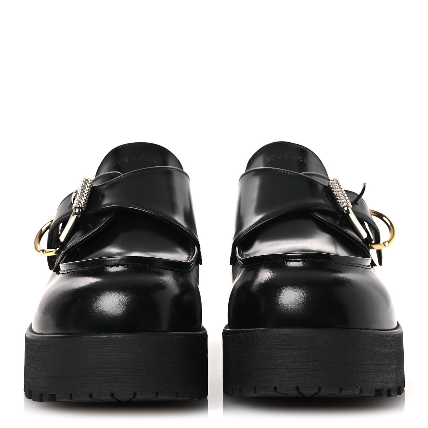 Givenchy Calfskin Voyou Monk Loafers 39  Black 3 of 12