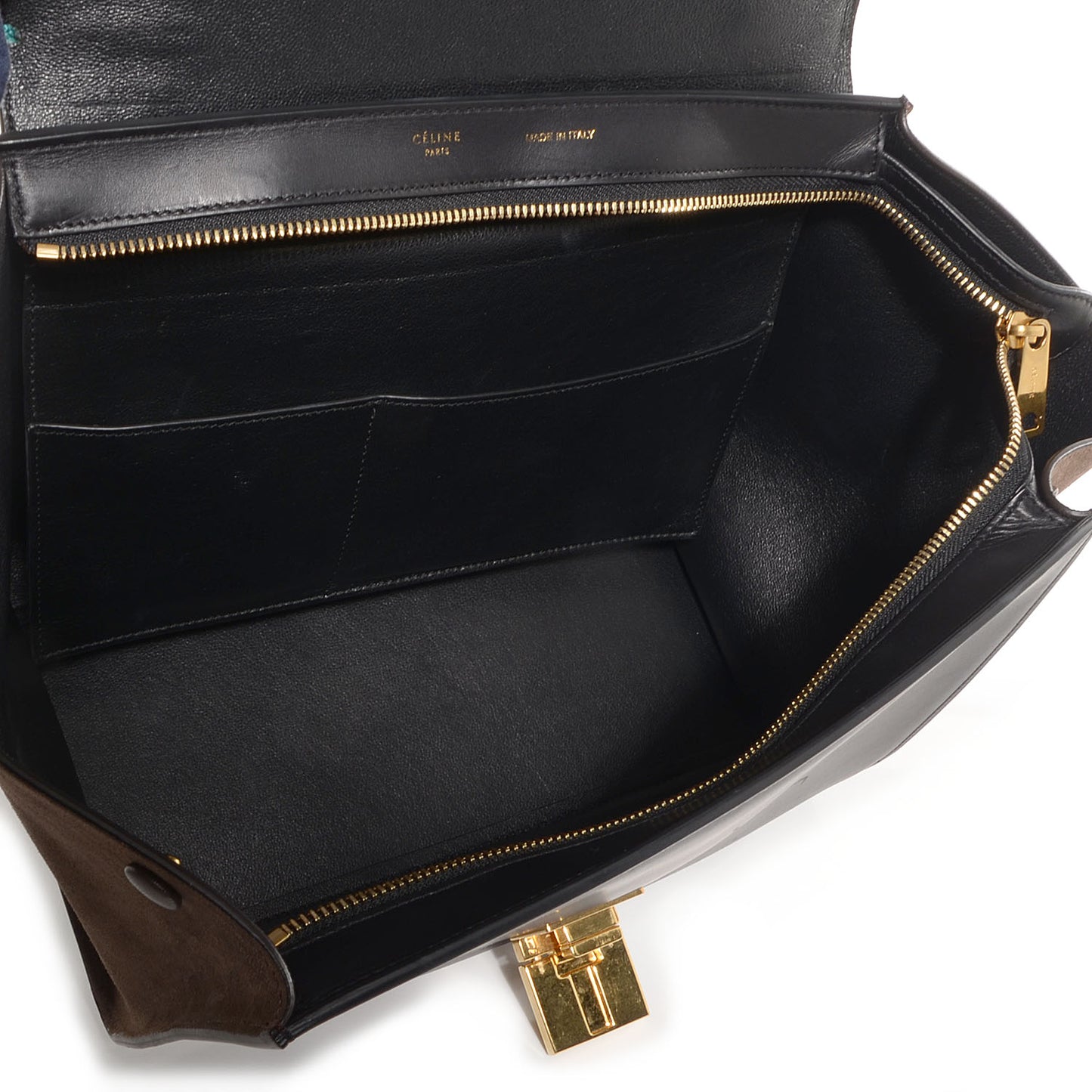 Python and Suede Small Tri-Color Trapeze Blue Brown Black