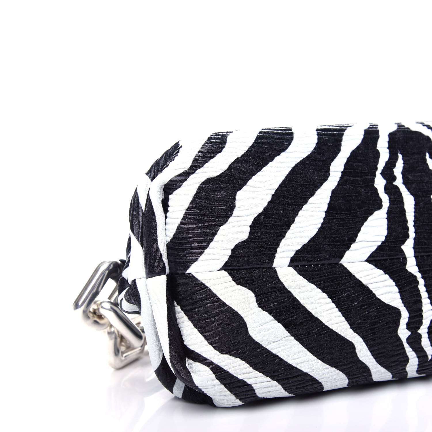 Bottega Veneta Nappa Zebra Print The Pouch Oversized Clutch White Black 8 of 10
