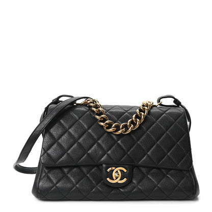 Chanel Shiny Sheepskin Quilted Large Trapezio Flap Black 1 of 10