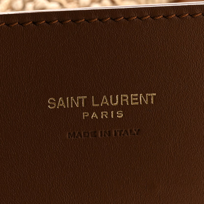 Saint Laurent Raffia Calfskin Le 5 A 7 Baby Hobo  Natural Brick 7 of 12