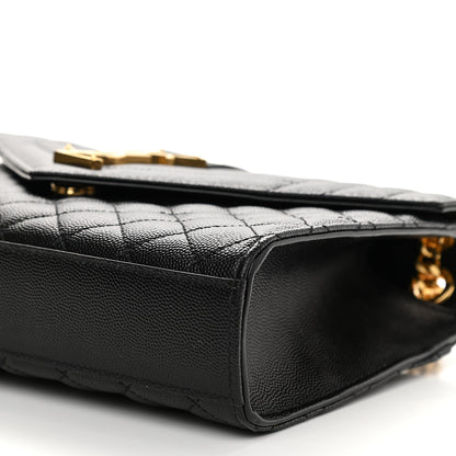 Saint Laurent Grain De Poudre Textured Mixed Matelasse Triquilt Medium Monogram Satchel Black 8 of 9
