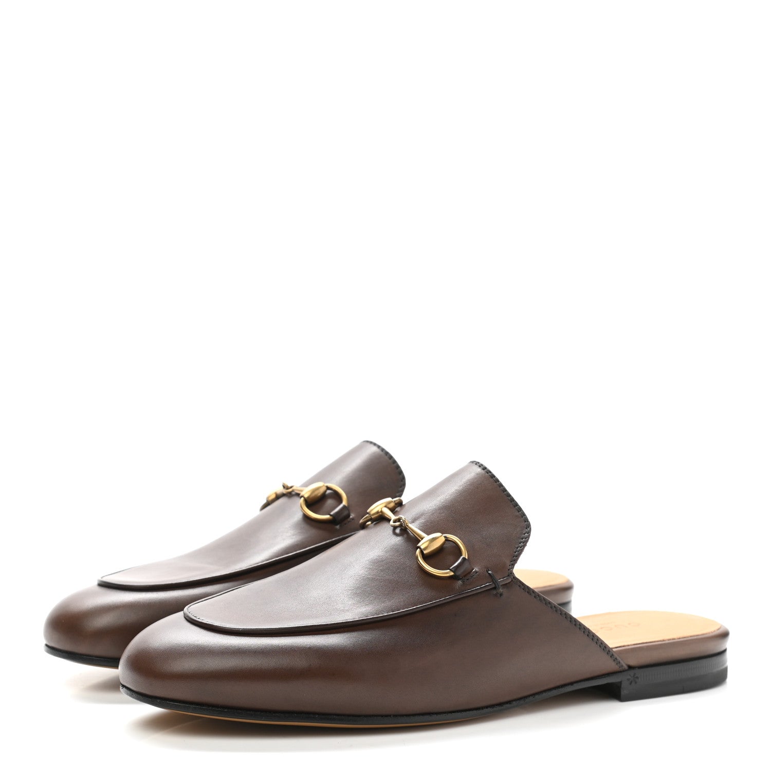 Gucci Calfskin Womens Princetown Slippers 37.5 Brown 3 of 10
