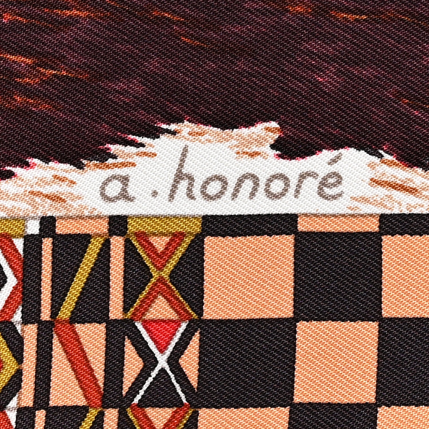 Hermes Silk Pelages et Camouflage Scarf 90 Brique Acajou Rouge H 5 of 5