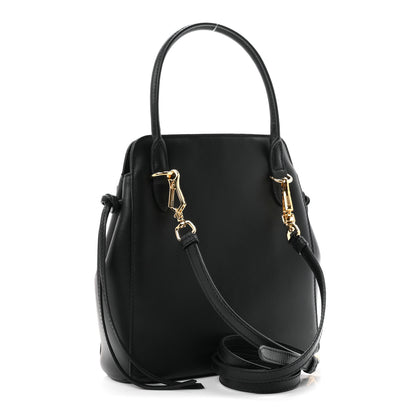 Prada Calfskin Mini Carry Shoulder Bag Black 3 of 11