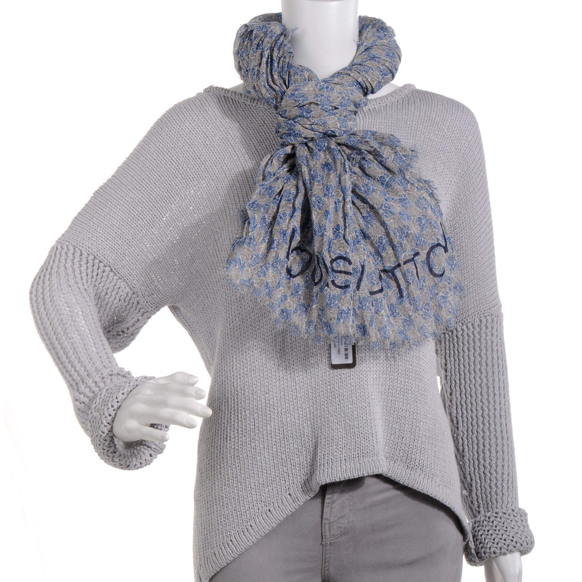 Louis Vuitton Cotton Linen Etole Damier Palm Stole Blue 2 of 7