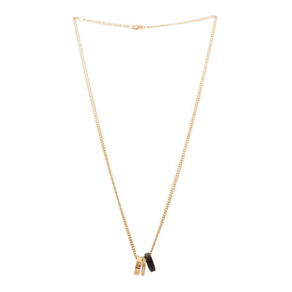 Cartier 18K Pink Gold Ceramic Diamond Three Ring LOVE Pendant Necklace 3 of 5
