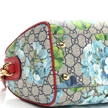 Gucci GG Supreme Monogram Blooms Small Boston Beige Blue Navy Hibiscus Red 8 of 9