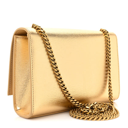 Saint Laurent Metallic Calfskin Small Classic Monogram Kate Tassel Satchel Gold 3 of 11