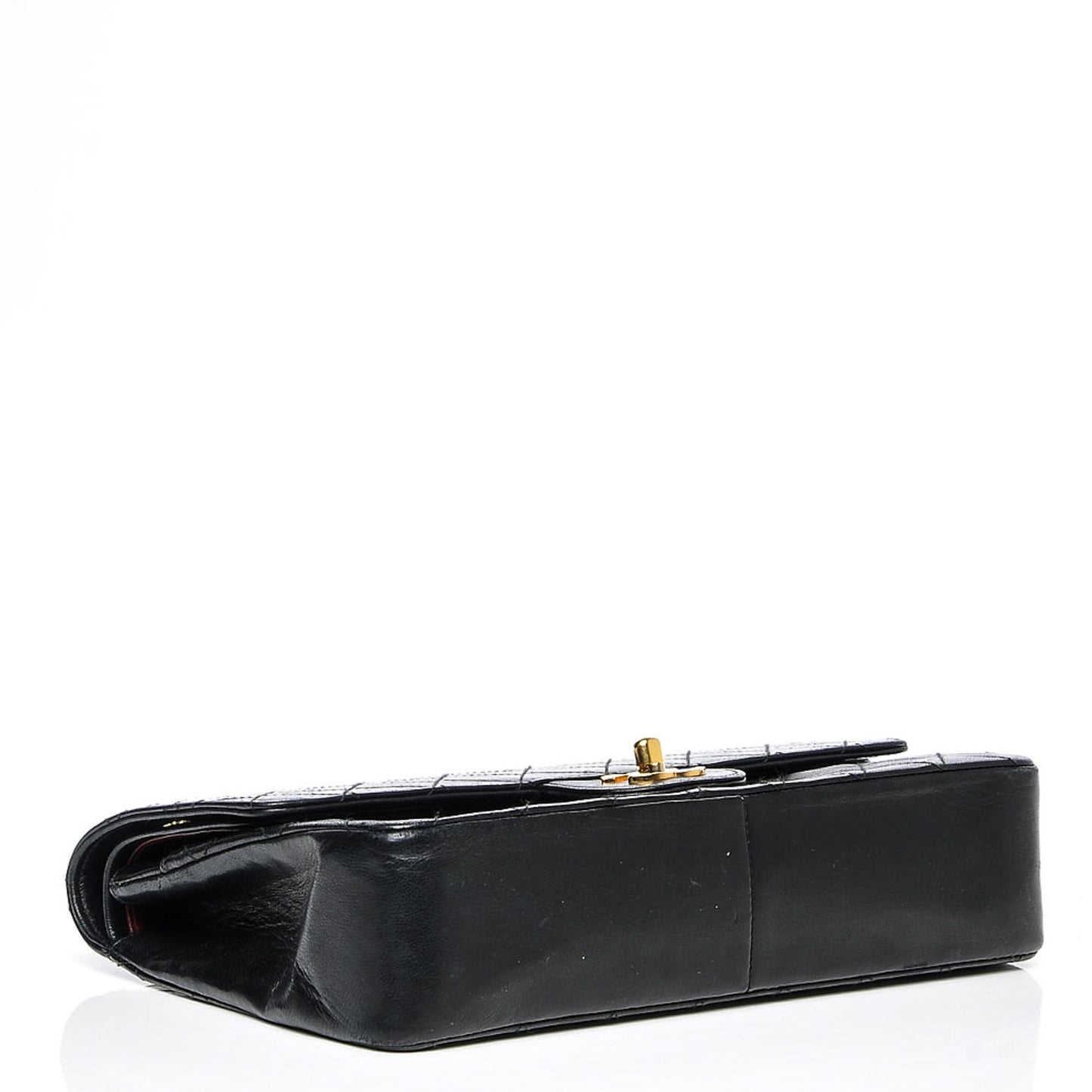 Lambskin Quilted Medium Double Flap Black