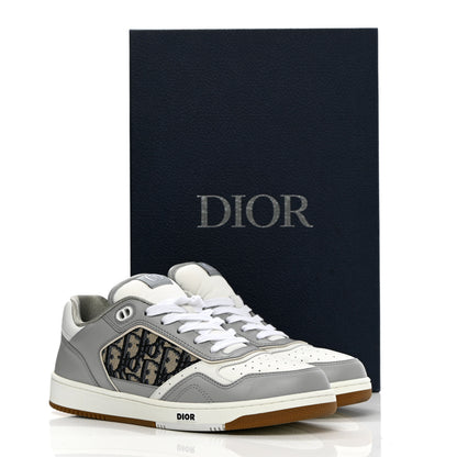 Christian Dior Smooth Calfskin Jacquard Oblique Mens B27 Low Top Sneakers 42.5 Beige Blue 17 of 17