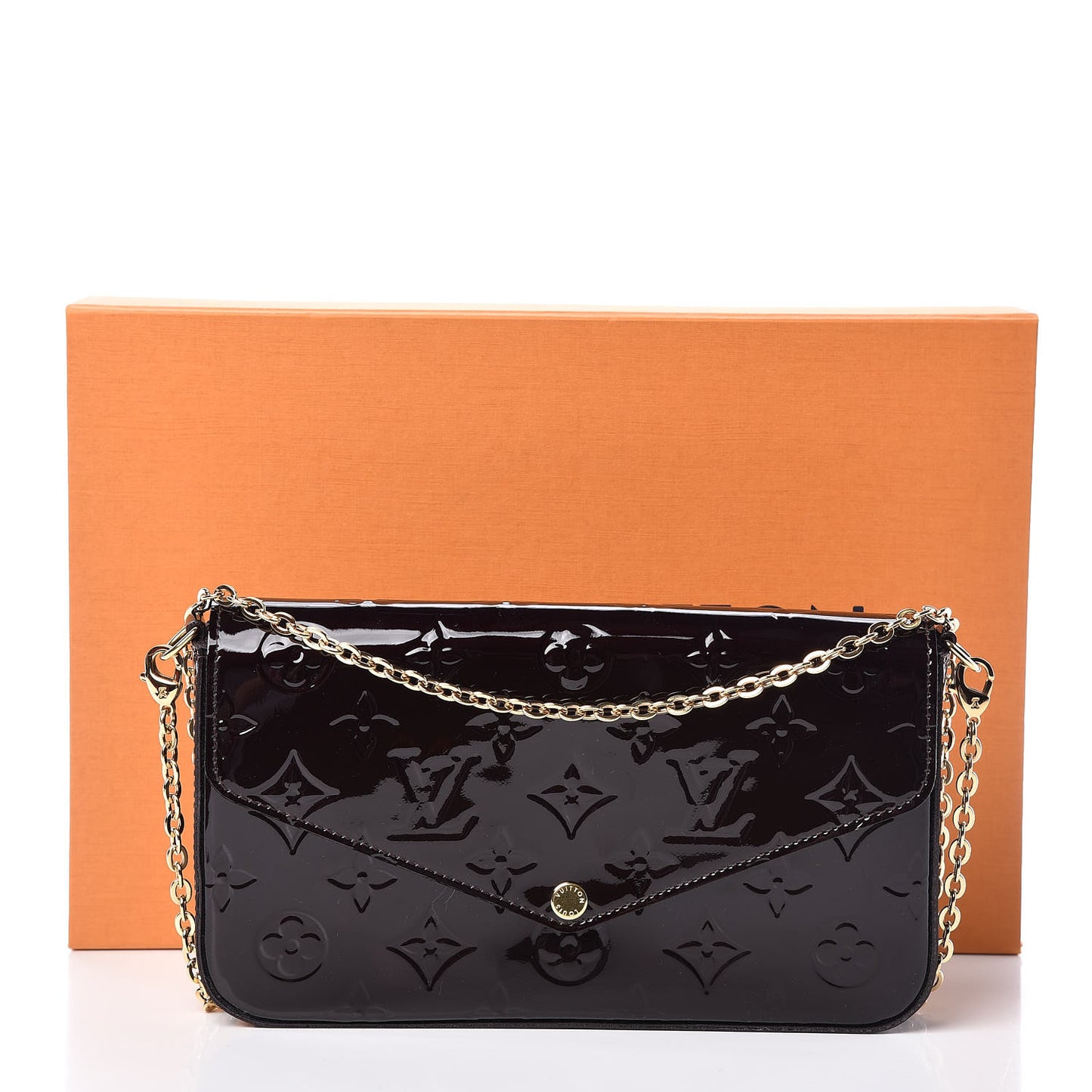 Vernis Pochette Felicie Chain Wallet Amarante