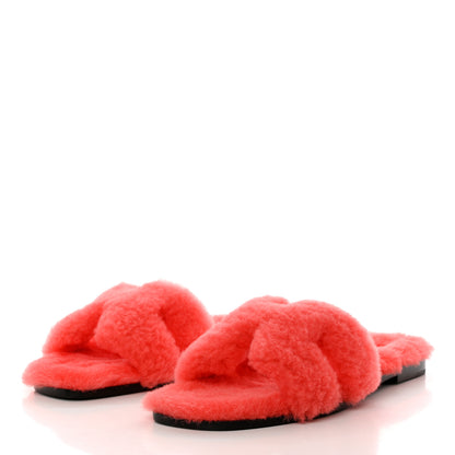 Hermes Woolskin Oran Sandals 41 Rose Du Desert 3 of 8