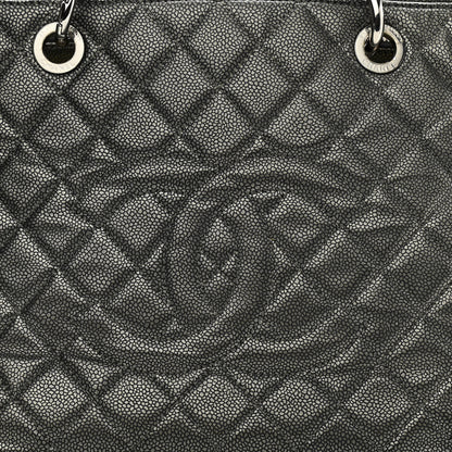 Chanel Metallic Caviar Quilted Grand Shopping Tote GST Dark Silver 11 of 14
