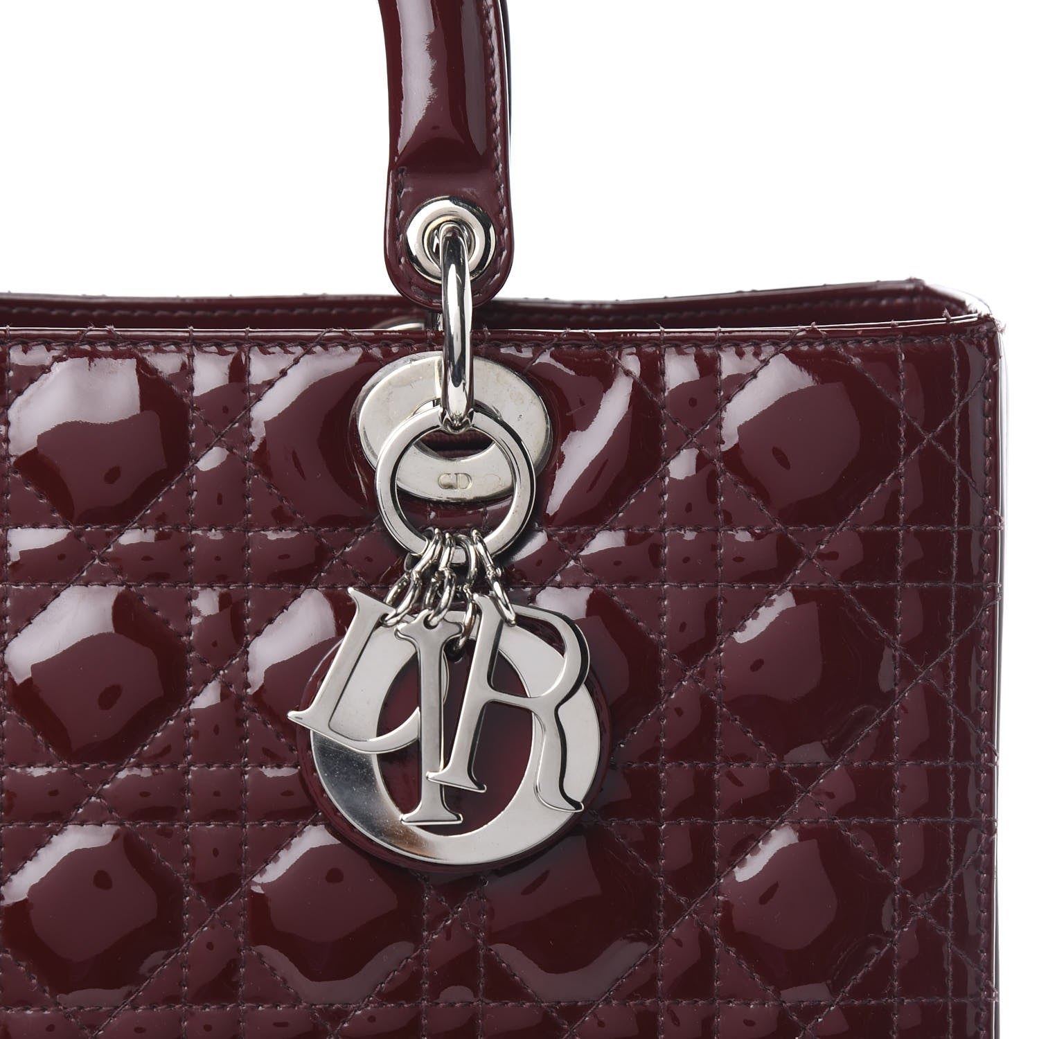 Christian Dior Patent Cannage Large Lady Dior Burgundy 12 of 12