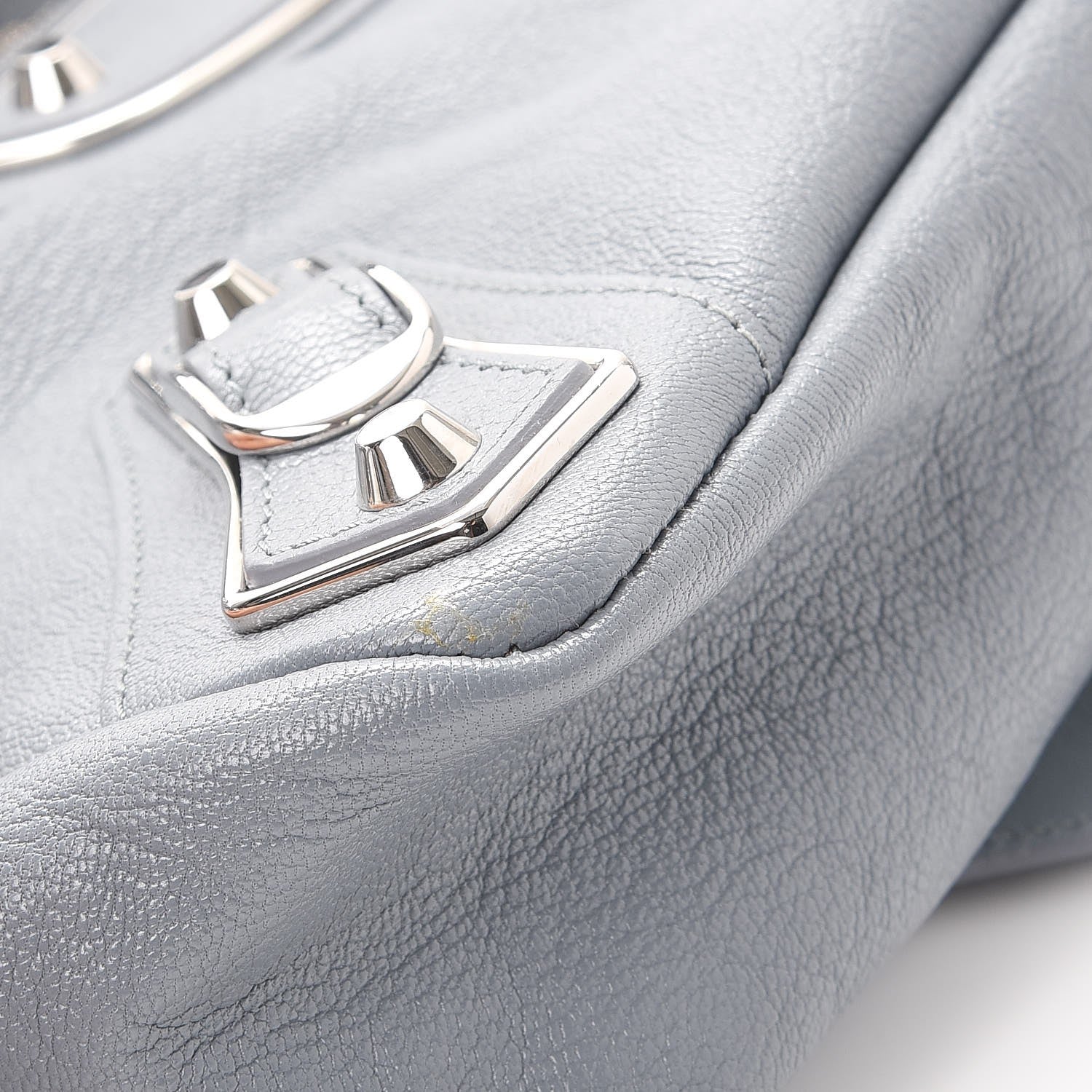 Balenciaga Chevre Silver Metallic Edge Hardware Town Bleu Acier 9 of 9