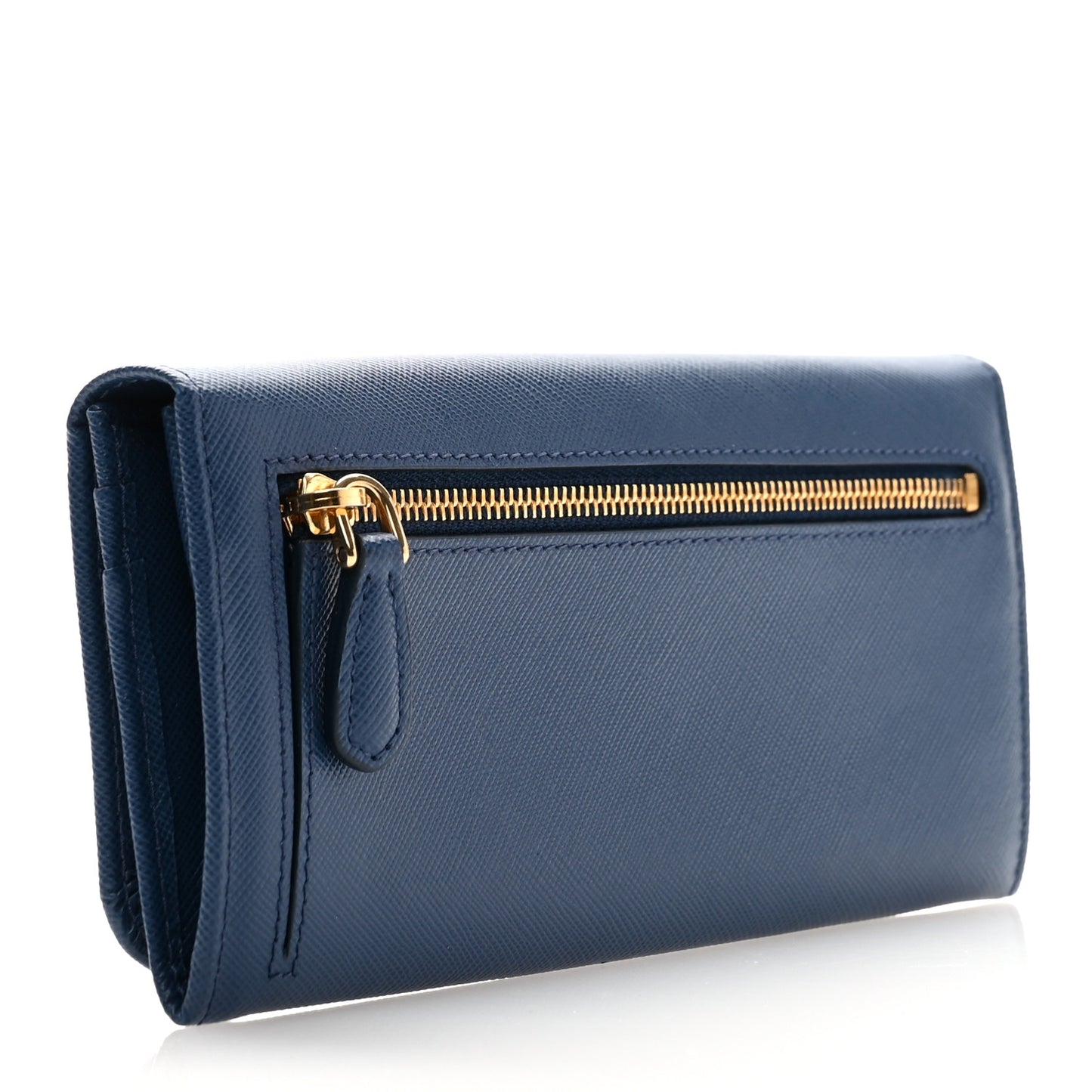 Saffiano Metal Continental Flap Wallet Bleuette