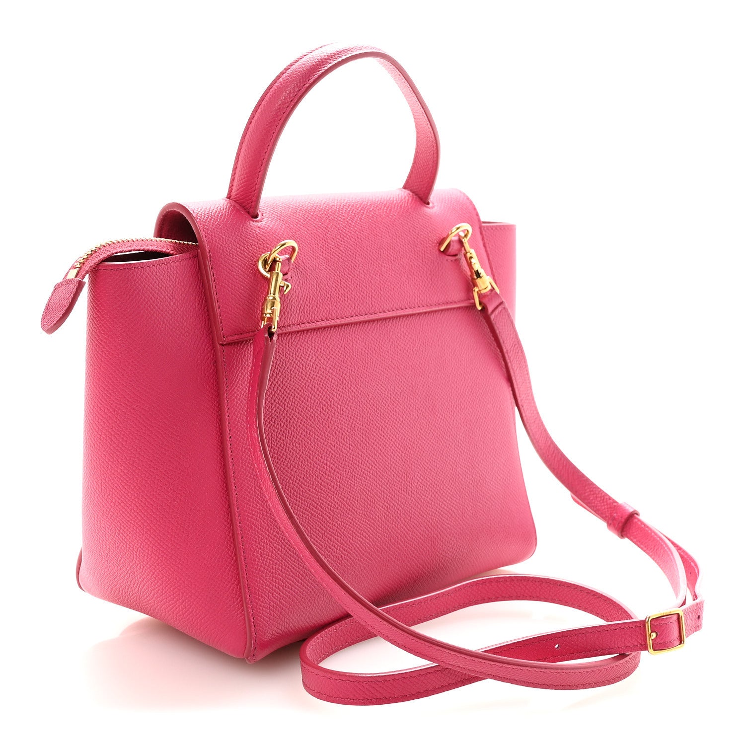 Celine Grained Calfskin Nano Belt Bag Raspberry 3 of 10