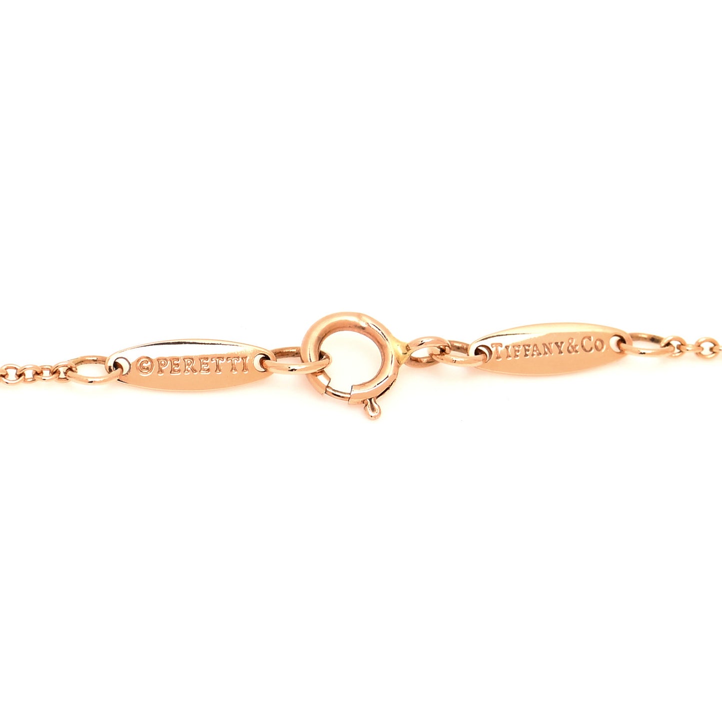 18K Rose Gold Diamond .17ct Elsa Peretti Diamonds by the Yard Pendant Necklace