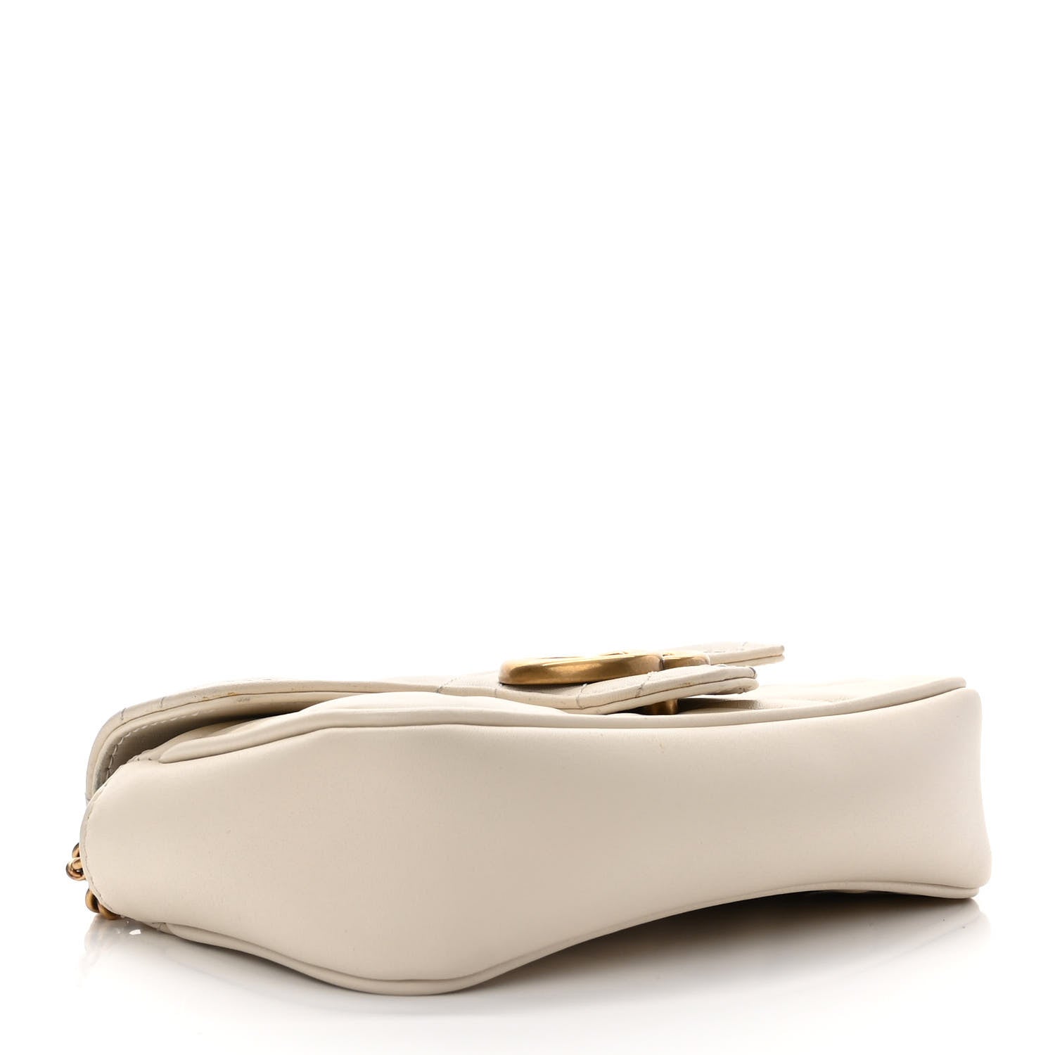 Gucci Calfskin Matelasse Super Mini GG Marmont Shoulder Bag White 4 of 11