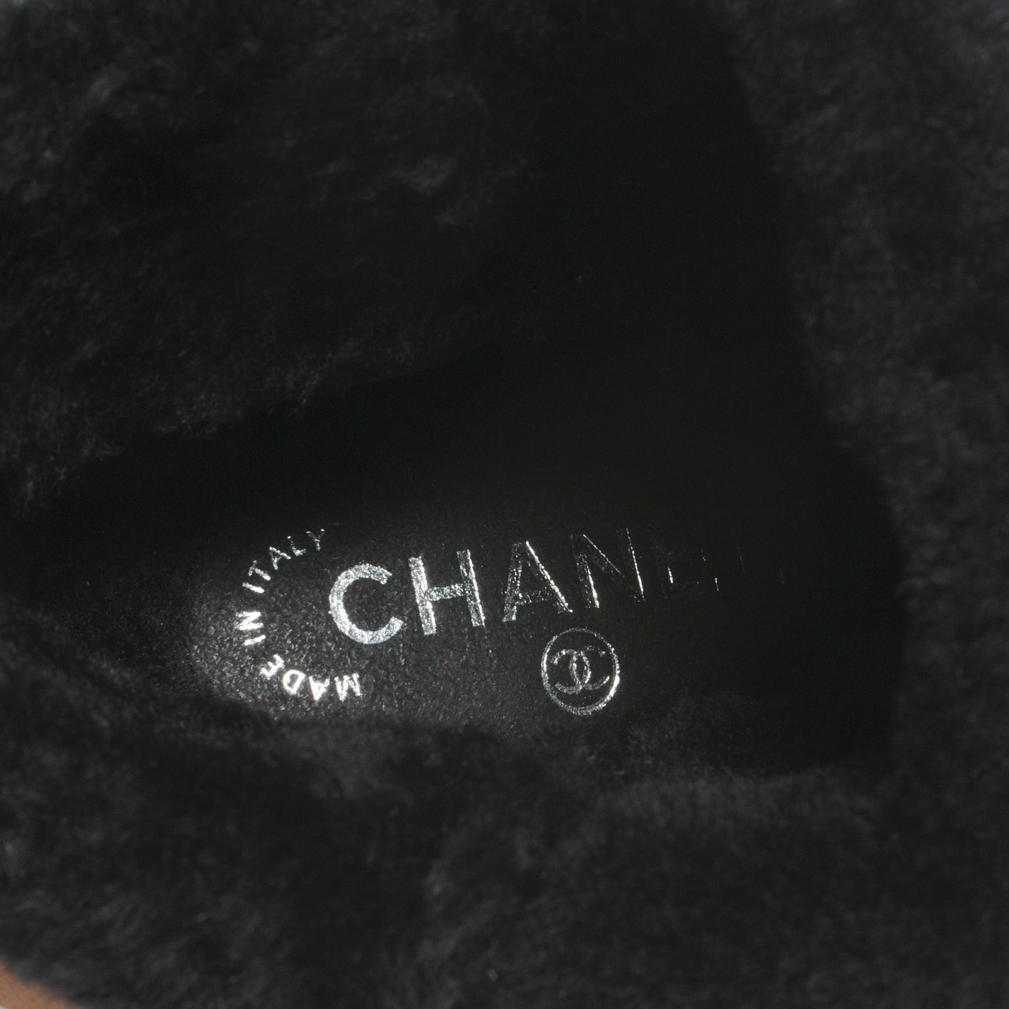 Suede Fleece Peau Lainee Wedge Booties 40 Black