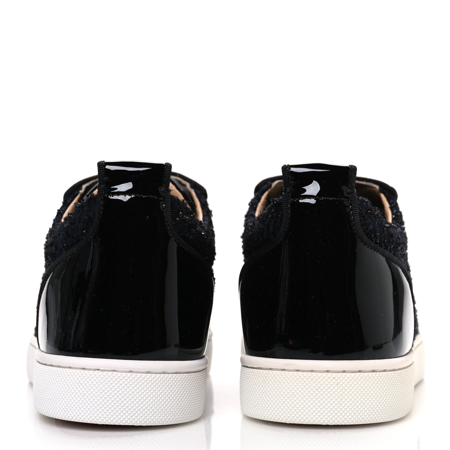 Calfskin Veau Velours Strass Mens Louis Junior Flat Sneakers 41.5 Version Reglisse