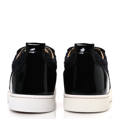 Christian Louboutin Calfskin Veau Velours Strass Mens Louis Junior Flat Sneakers 41.5 Version Reglisse 6 of 11