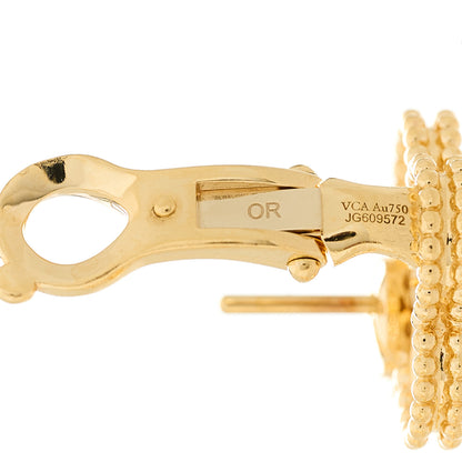 Van Cleef & Arpels 18K Yellow Gold Diamond Vintage Alhambra Earrings 4 of 5