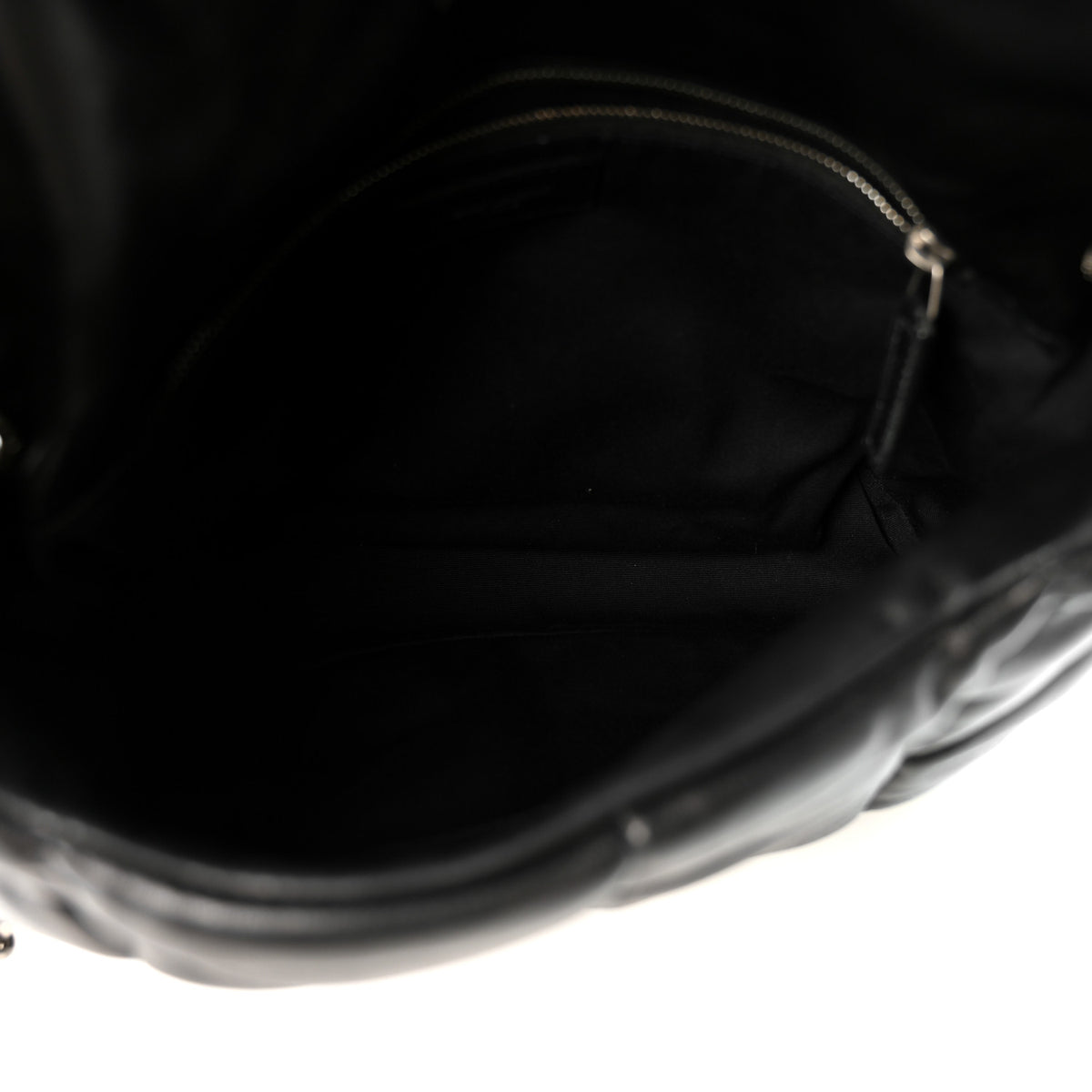 Saint Laurent Lambskin Quilted Medium Loulou Puffer Monogram Chain Satchel Black 5 of 10