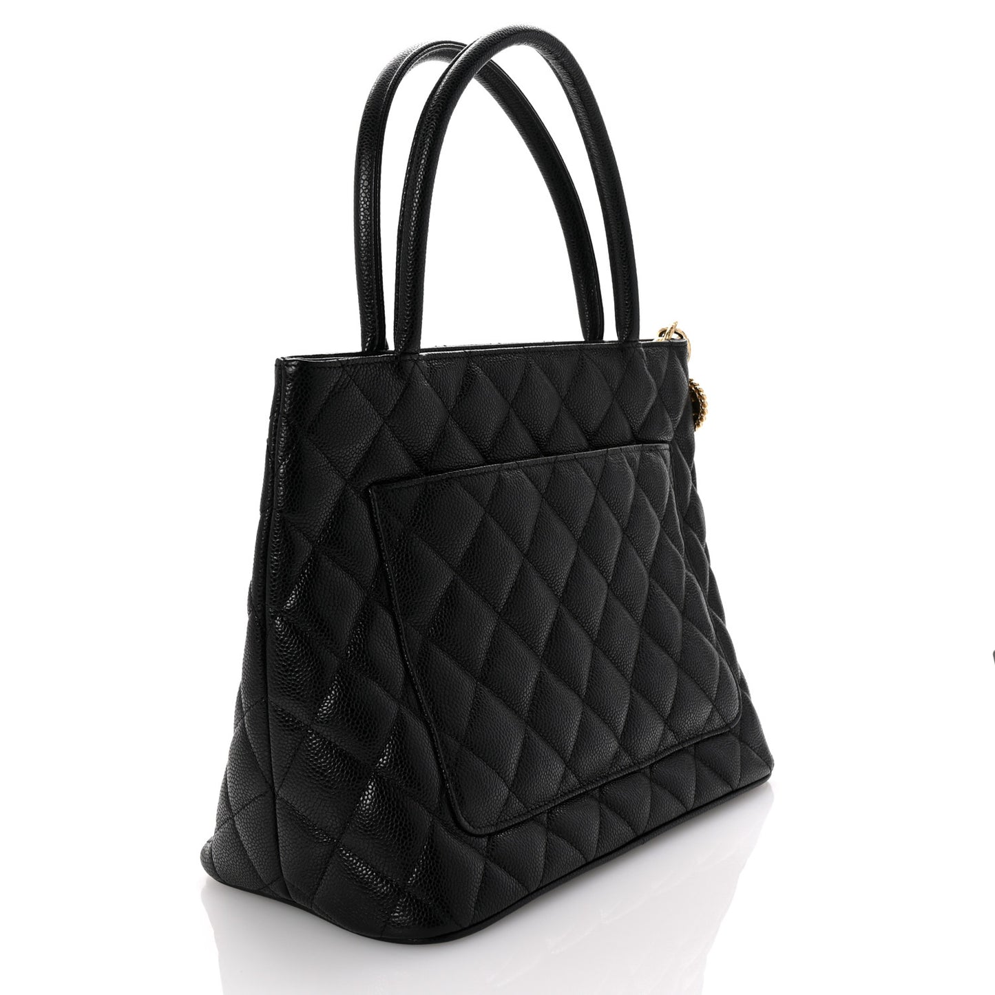 Caviar Quilted Medallion Tote Black