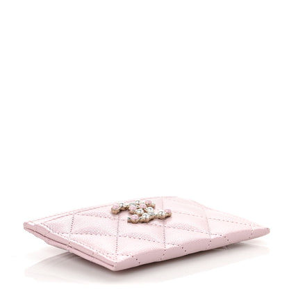 Chanel Caviar Pearl Quilted Coco Candy Card Holder Pink 4 of 10