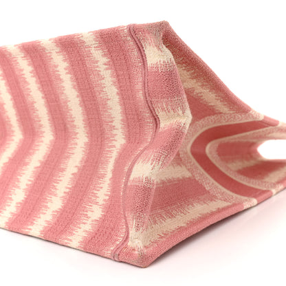Christian Dior CHRISTIAN DIOR Canvas Embroidered Large Striped Book Tote Pink 10 of 15