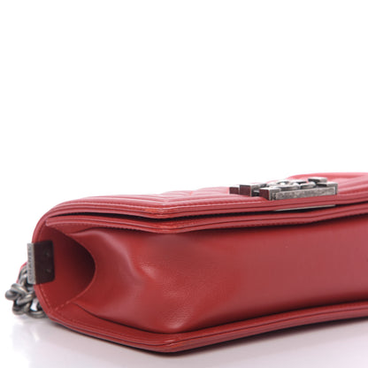 Chanel Lambskin Quilted Small Boy Flap Dark Red 7 of 10