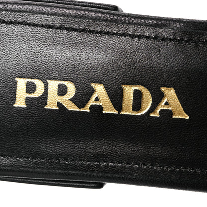 Prada Nappa Logo Quilted 10mm Slide Sandals 36.5 Black 9 of 10