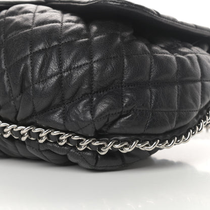 Chanel Washed Lambskin Quilted Large Chain Around Flap Black 11 of 13