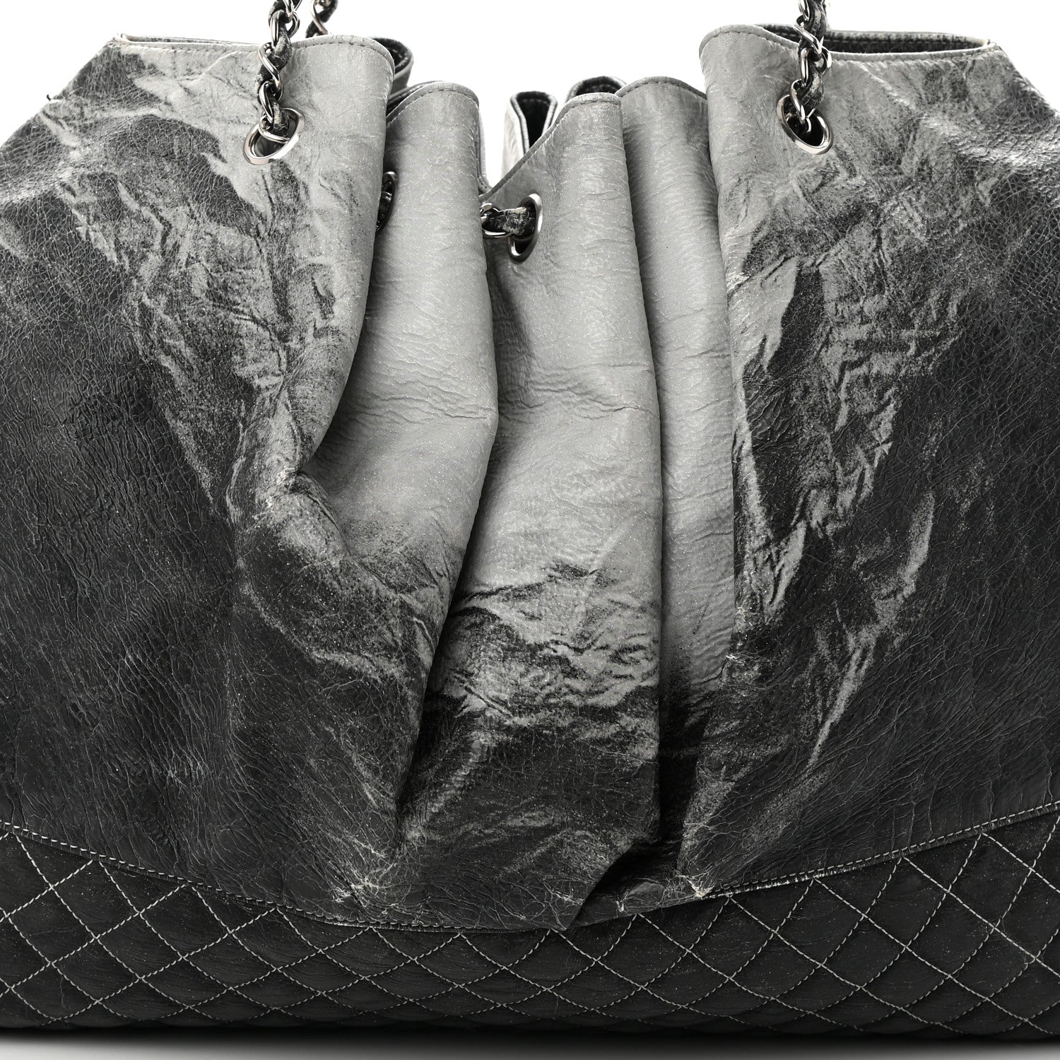 Chanel Vinyl Quilted Melrose Degrade Tote Black 8 of 11