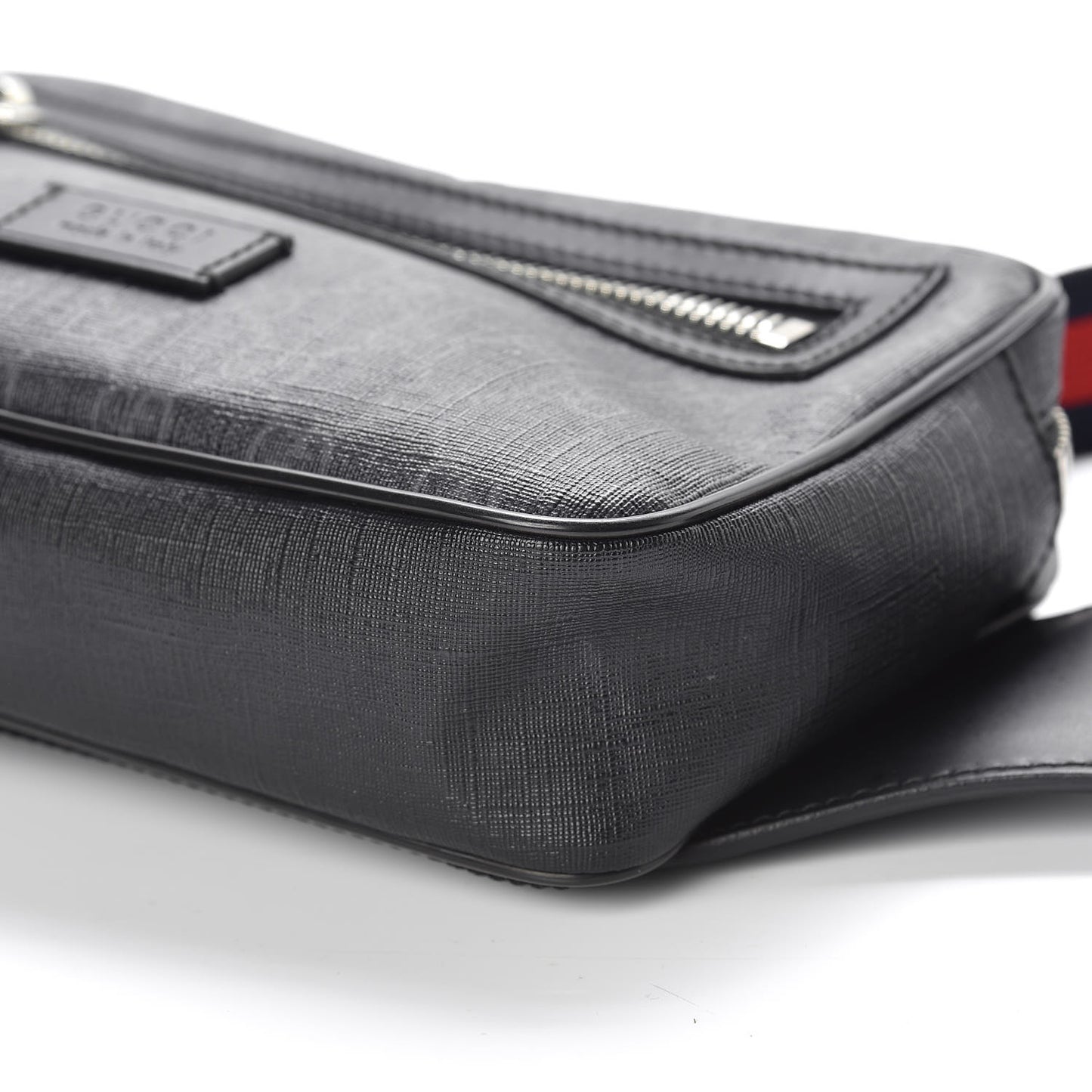 Soft GG Supreme Monogram Web Belt Bag Black Grey
