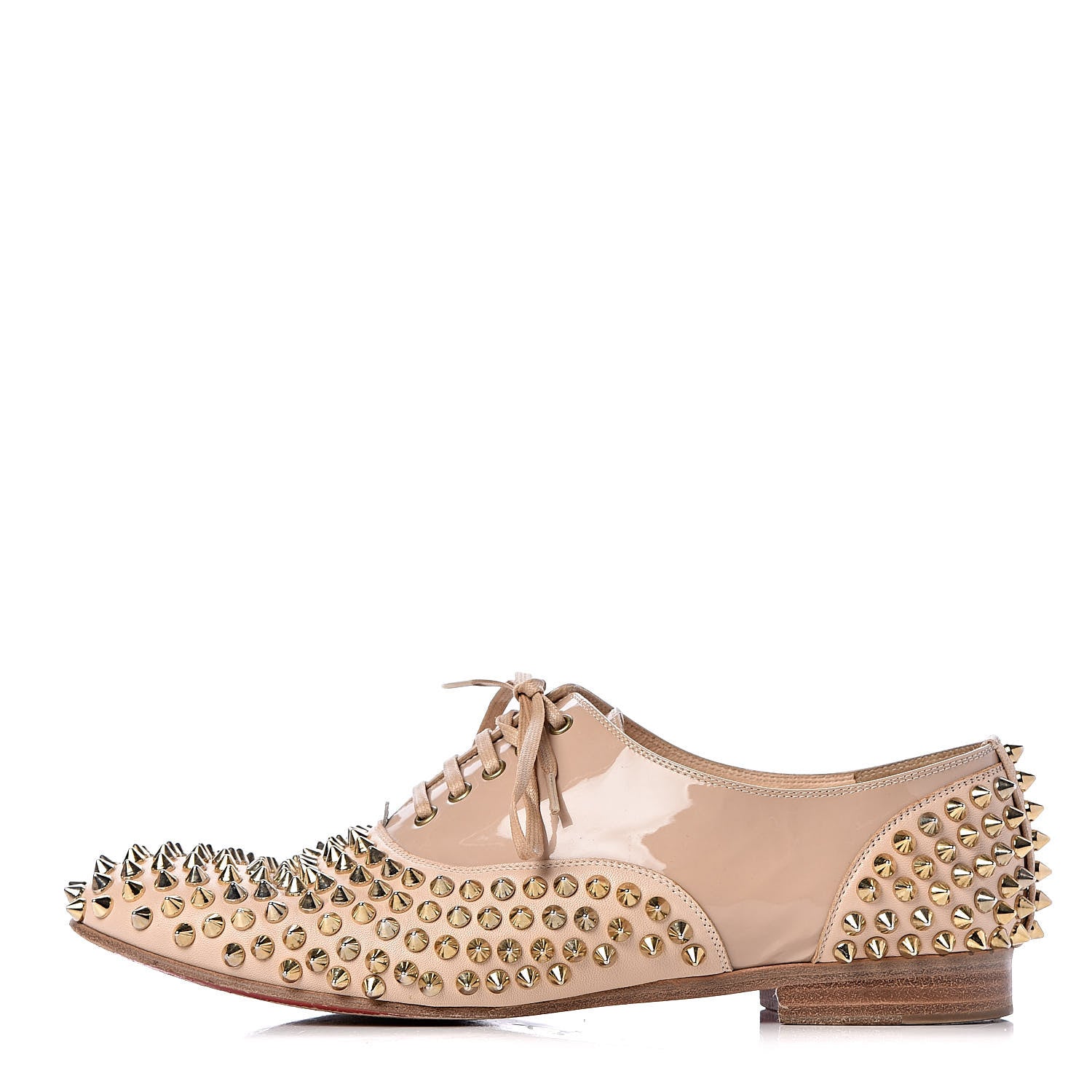 Christian Louboutin Nappa Freddy Spikes Donna Flat Sneakers 39.5 Poudre 1 of 17