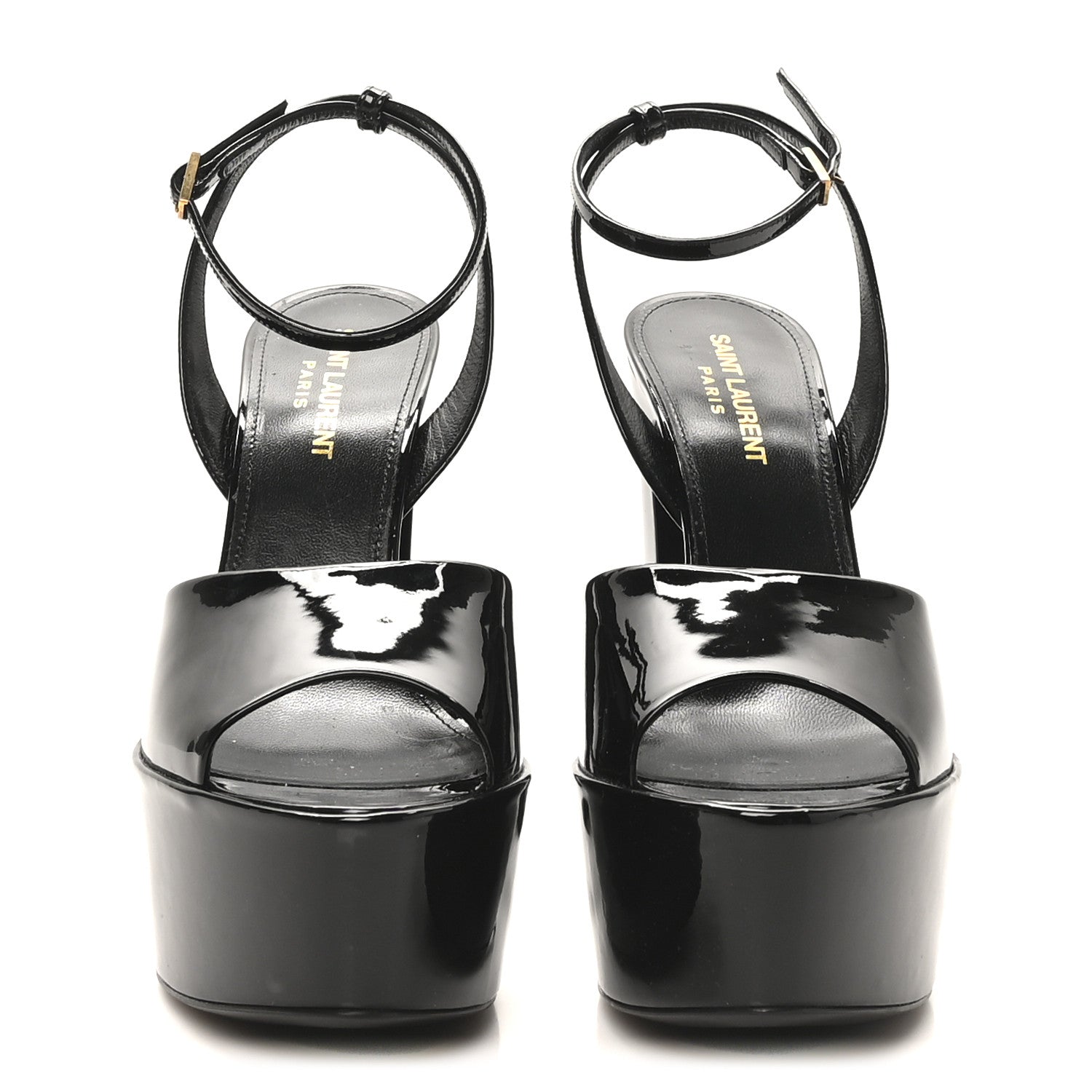 Saint Laurent Vernice Grupy Sexy 95 Tanouk Platform Sandals 37.5 Black 3 of 9