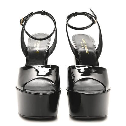 Saint Laurent Vernice Grupy Sexy 95 Tanouk Platform Sandals 37.5 Black 3 of 9