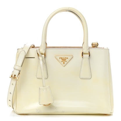Prada Saffiano Vernice Mini Galleria Double Zip Tote Bianco 1 of 11