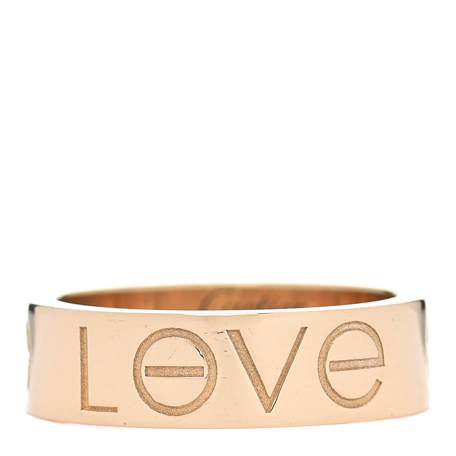 Cartier 18K Yellow Gold 5.5mm Engraved LOVE Ring 51 5.75 1 of 5