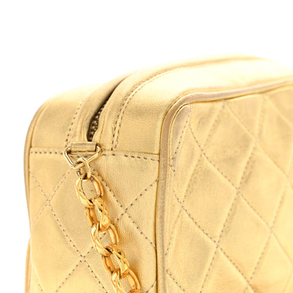 Chanel Metallic Lambskin Quilted Camera Case Gold 14 of 14